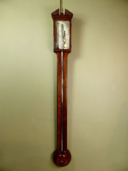 GEORGE III MAHOGANY STICK BAROMETER 1 GEORGE III MAHOGANY STICK BAROMETER
